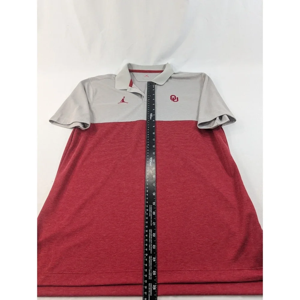 Nike Jordan Oklahoma Sooners Dri-Fit Polo Shirt Red Standard Fit  Men's Medium